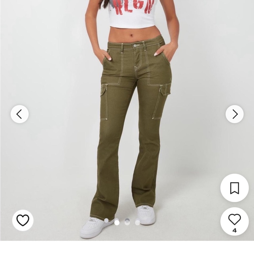 Olive Cargo Pants for Women 28
